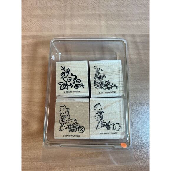 Collection of 4 Wood Rubber Stamps Stampin Up - Picture 1 of 5